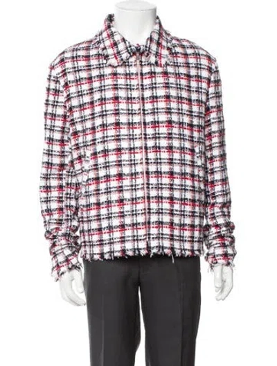 Pre-owned Thom Browne Tweed Pattern Windbreaker W/ Tags In Red