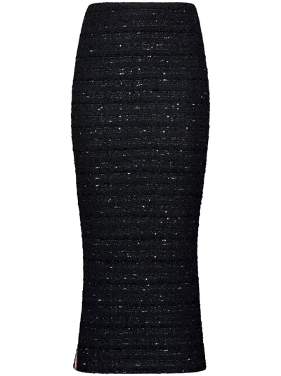Thom Browne Tweed-bleistiftrock In Schwarz