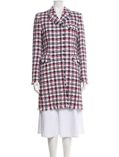 Pre-owned Thom Browne Tweed Plaid Tweed Pattern Coat In Multi