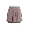Thom Browne Tweed Pleated Miniskirt Ribbed Waistband