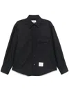 Thom Browne Oversized Shirt With Double Needle In Tweed In Black