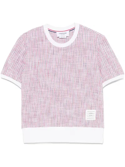 Thom Browne Women's Rwb Cotton T-shirt | Size 44 | Fjs206a In Multicolour