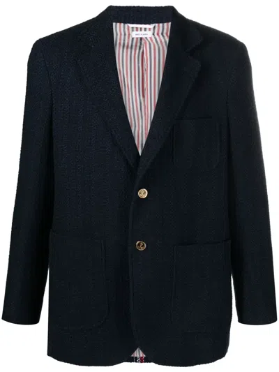 Thom Browne Single-breasted Seersucker Blazer In Multi