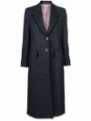 Thom Browne Wool Single-breasted Tailored Coat In 415 Navy