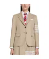 Thom Browne Twill Back Loop 4-stripe Blazer In Brown