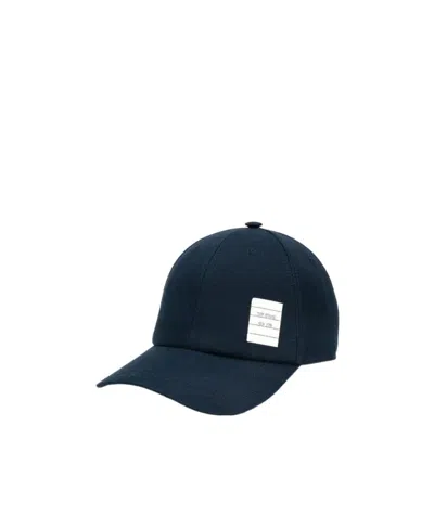 Thom Browne Twill Baseball Cap In Black