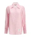 Thom Browne Checked Silk Shirt In Pink