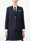 Thom Browne Twill Gold-button Blazer In Blue