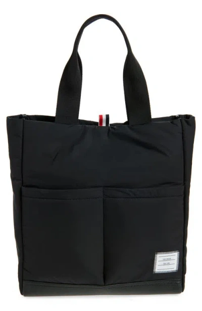 Thom Browne Twill Pocket Tote In Black
