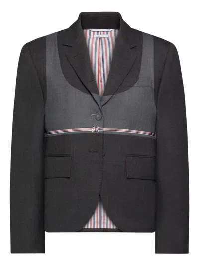Thom Browne Twill Trompe-l'œil Jacket In Gray