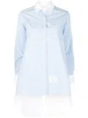 Thom Browne Twisted-detail Open Back Shirt In Blue