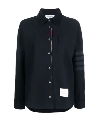 Thom Browne Two-tone 4-bar Mini Dress In Black