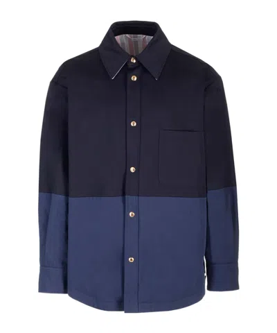THOM BROWNE THOM BROWNE TWO-TONED BUTTON-UP JACKET