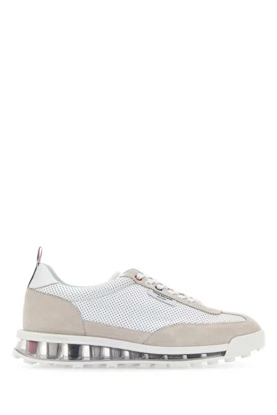 Thom Browne Two-tone Leather Sneakers In White