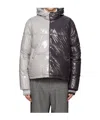 Thom Browne Colorblock Down Puffer Jacket With Removable Hood In Black