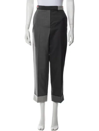 Pre-owned Thom Browne Two Tone Straight Leg Pants In Grey