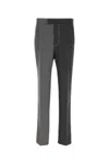 Thom Browne Wool Pant With Two-tone Design And Belt Loops In Medgrey
