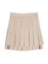 Thom Browne Typewriter Cloth Pleated Miniskirt In Brown