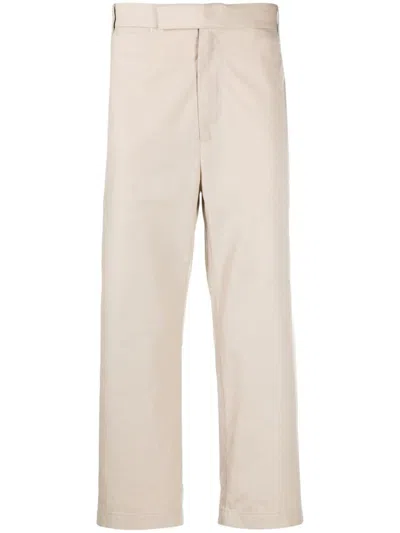 Thom Browne Typewriter Cloth Straight Trousers In Khaki