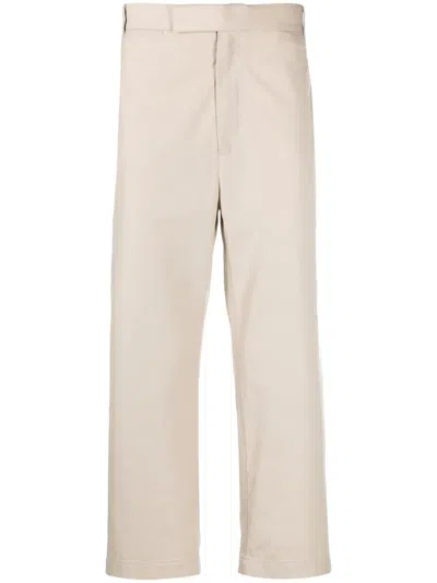 Thom Browne Typewriter Cloth Straight Trousers In Nude