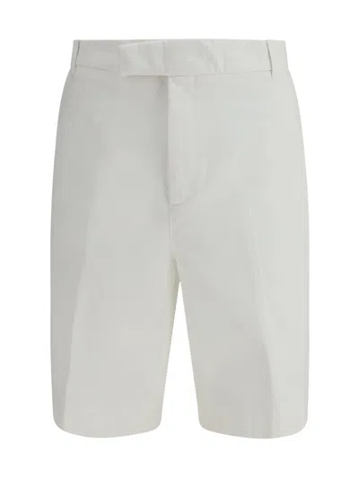Thom Browne Typewriter Cloth Utility Chino Bermuda Shorts In White