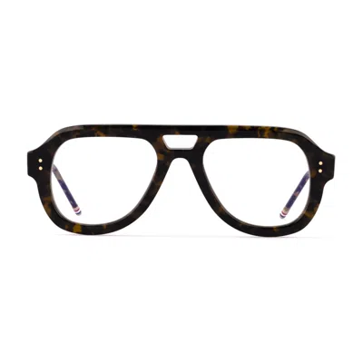 Thom Browne Ueo923a - G0002 205-55 Havana Brown Glasses In Black