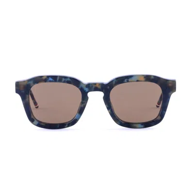 Thom Browne Ues412a - G0002 416-48 Tartarugato Blu Navy Sunglasses In Blue
