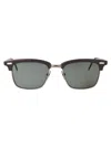 Thom Browne Dark Grey Acetate Titanium Sunglasses In Black