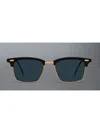 Thom Browne Acetate And Titanium Rectangular Sunglasses Unisex In Blue