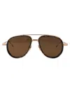 Thom Browne Navy Tort Rim Acetate Titanium Sunglasses In Brown