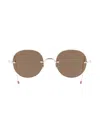Thom Browne 938a Round-frame Metal Sunglasses In Brown
