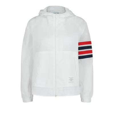 Pre-owned Thom Browne Ultralight Ripstop 4 Bar Anorak 'white' | Women's Size 42