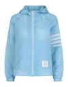Thom Browne Ultralight Ripstop 4-bar Anorak Woman Jacket Blue Size 4 Polyamide In Blue