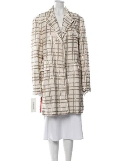 Pre-owned Thom Browne Unconstructed Chesterfield Plaid Print Coat In Multicolor