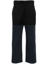 Thom Browne Unconstructed Combo Straight-leg Trousers In Navy