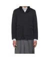 Thom Browne Unconstructed Cotton Jacket In Black