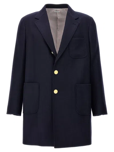 Thom Browne Uncostructed Chesterfield Coats, Trench Coats Blue