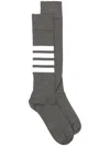 Thom Browne Grey Cotton Blend Socks In Med Grey
