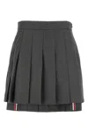 Thom Browne Wool Miniskirt With Pleated Design And Side Stripe Detail