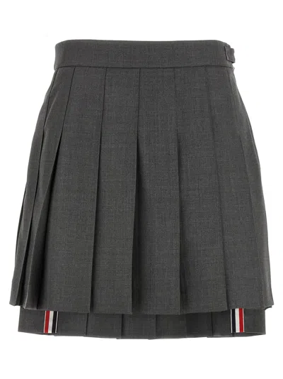 Thom Browne Uniform Mini Skirt In Gray