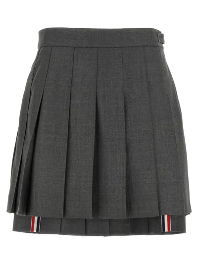 Thom Browne 'uniform' Mini Skirt In Gray