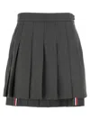 Thom Browne Pleated Tailored Skirt With Structured Waistband In Gray