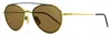 Thom Browne Unisex Oval Sunglasses Tb109 Ctgldnvy Gold/black 53mm