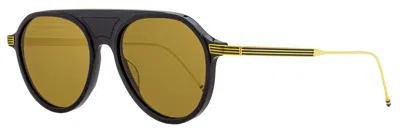 THOM BROWNE UNISEX PILOT SUNGLASSES TB809 CNVYGLD NAVY/GOLD 55MM