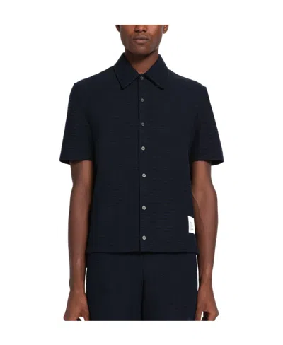 Thom Browne University Stripe-print Shirt In Black