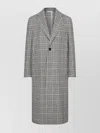 Thom Browne Unstructured Long Coat Hunting Tweed Check In Black