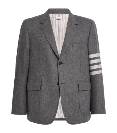 Thom Browne 4-bar Stripe Single-breasted Blazer In Grey