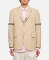 Thom Browne Vent Lapel Pockets Cuffs In Beige