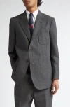 Thom Browne Unstructured Virgin Wool Hopsack Sport Coat In Dark Grey