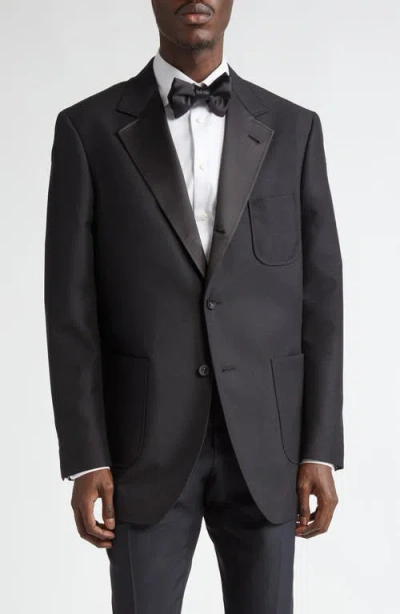 Thom Browne Unstructured Wool & Mohair Tuxedo Jacket In Black